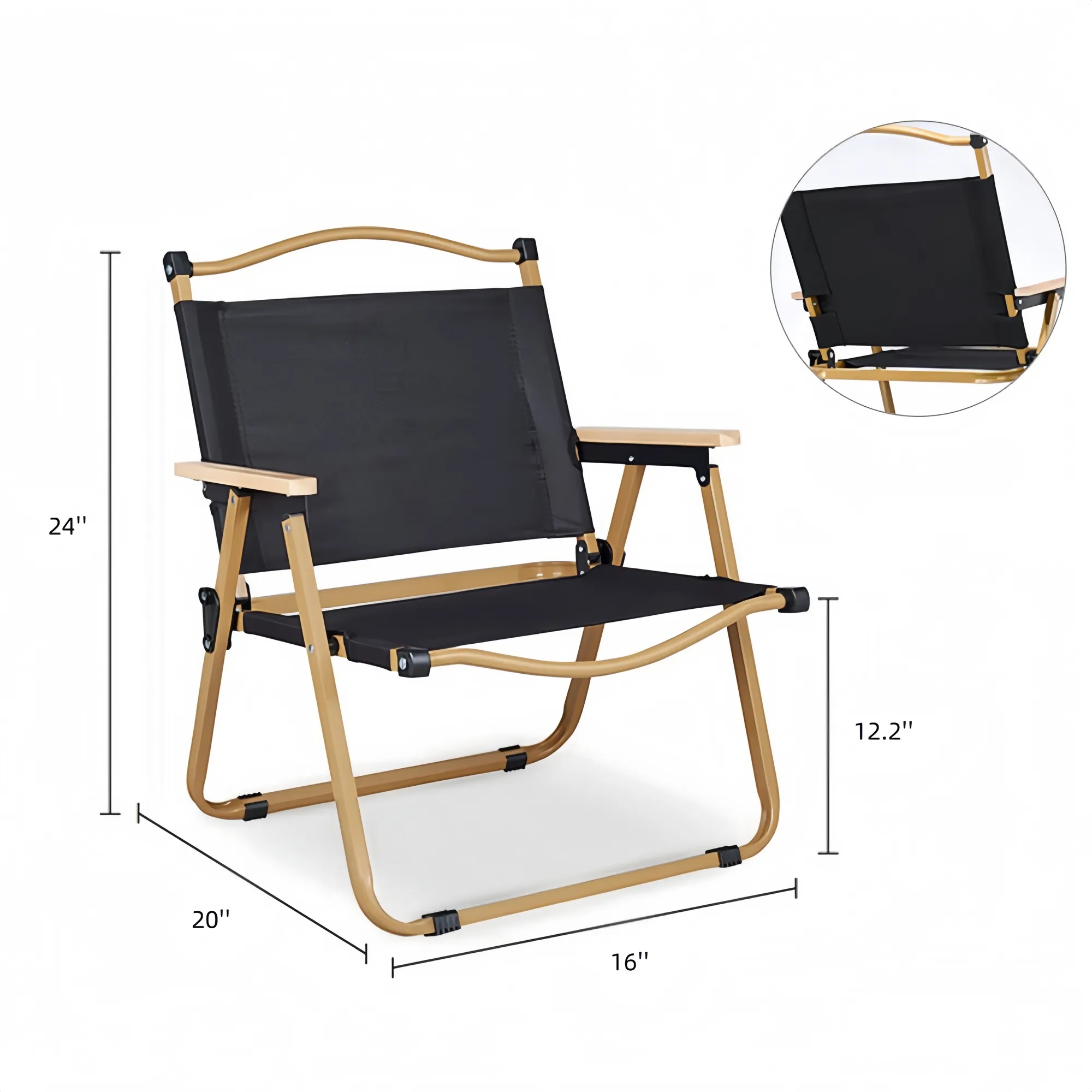 Portable Folding Beach Chair with Wooden Handle 4