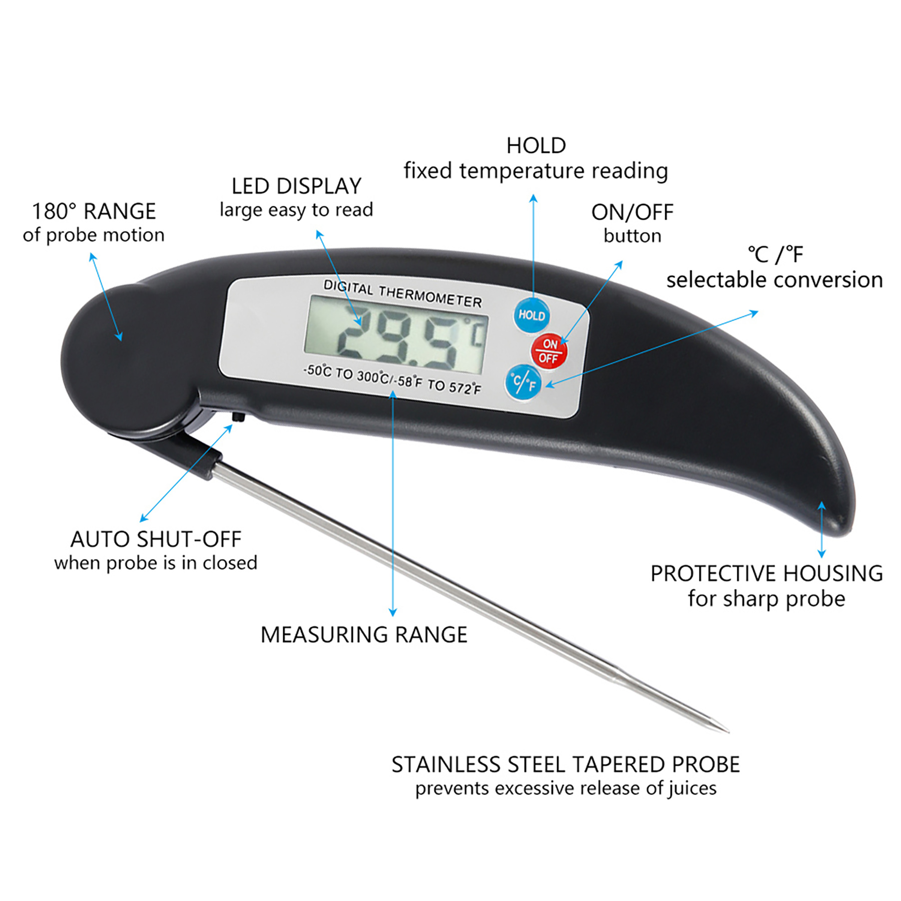 Folding Digital Food Thermometer 4