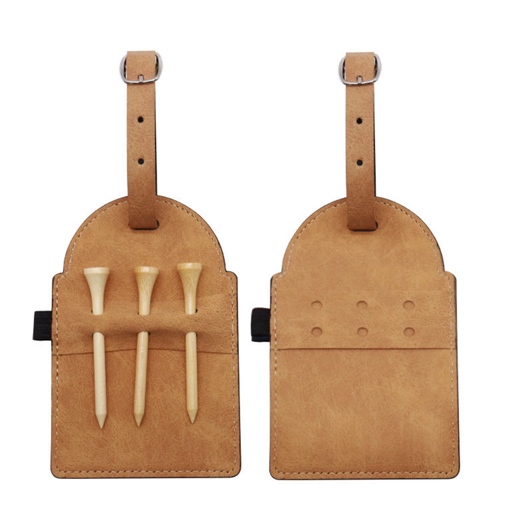 PU Leather Golf Tee Holder Storage Bag 7