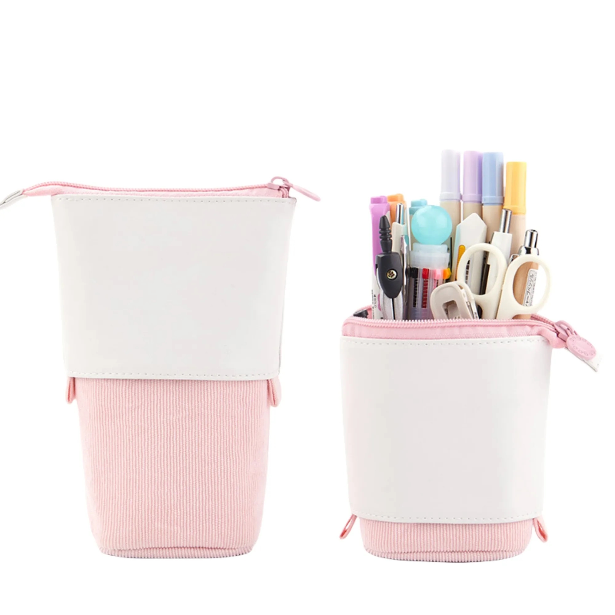 Multifunctional PU Corduroy Retractable Pencil Case 2