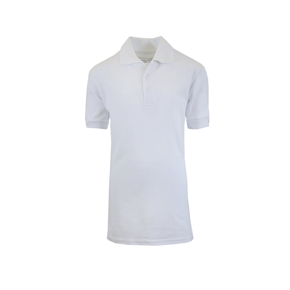 Boys' School Uniform Polo Shirts - Sizes 4-7 White 2