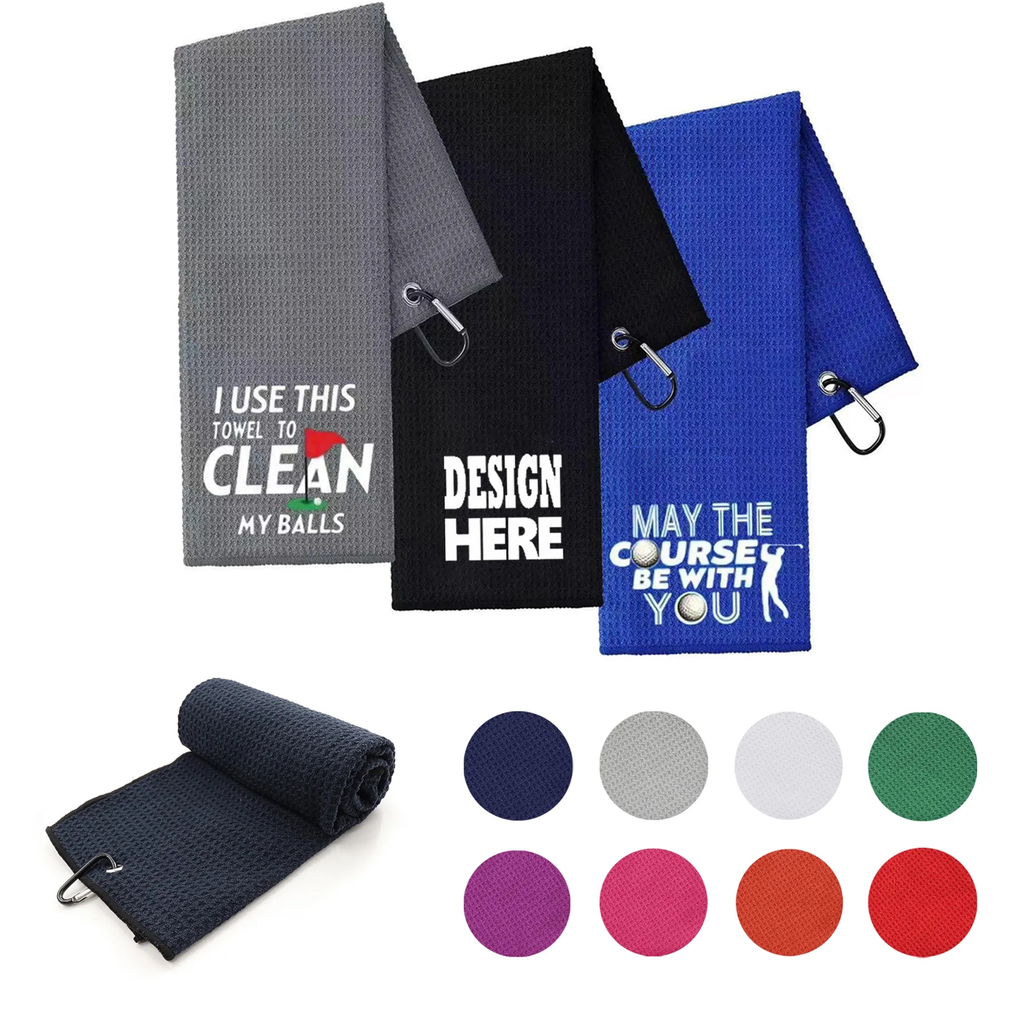 3 Holes Customized Tri-fold Golf Towel 5