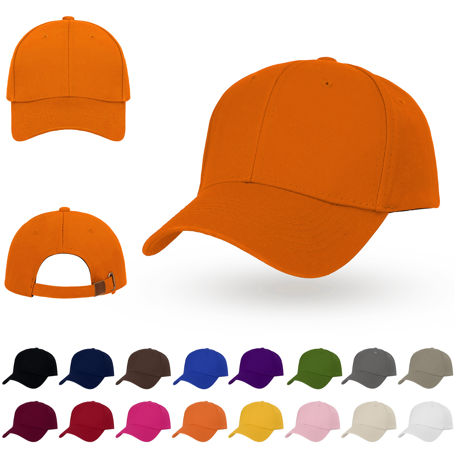 6 Panel 100% Cotton Twill Baseball Cap 18