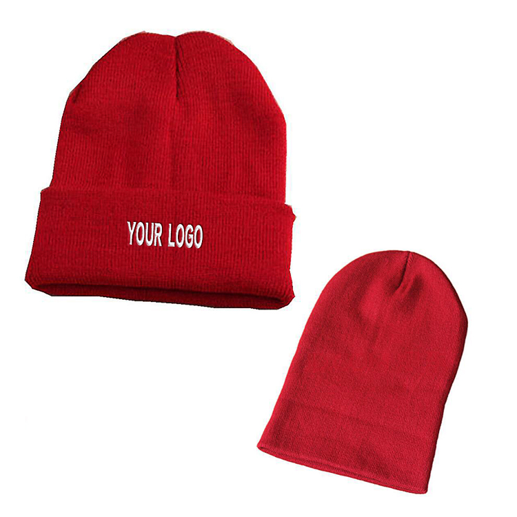 Embroidered Knitted Beanie Cap with Cuff 4