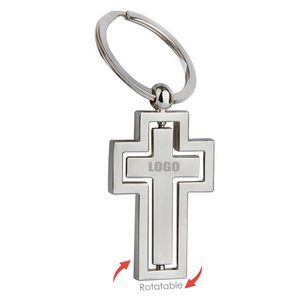 Alloy Rotatable Cross Keychain 18