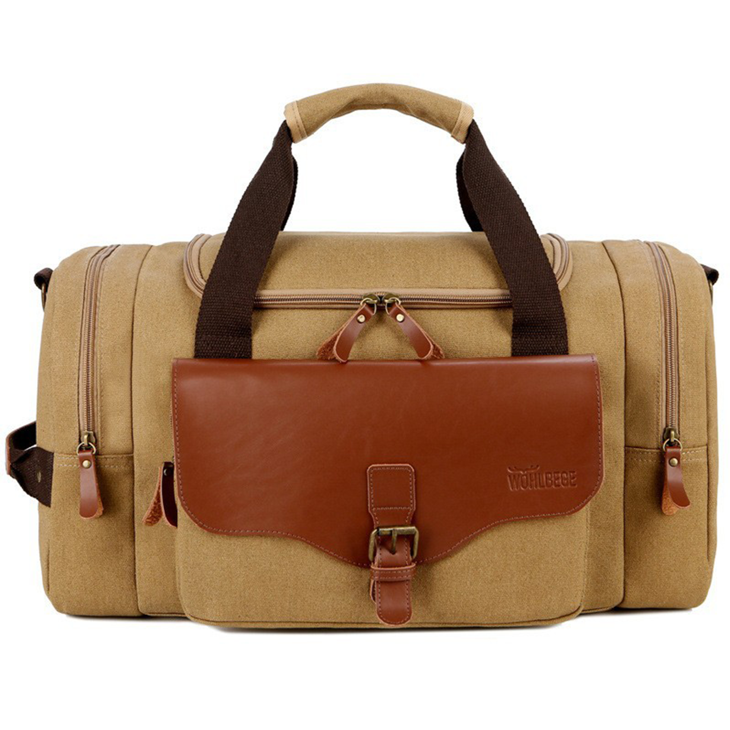 Deluxe canvas pu leather shoulder strap Travel Duffel Bag 17