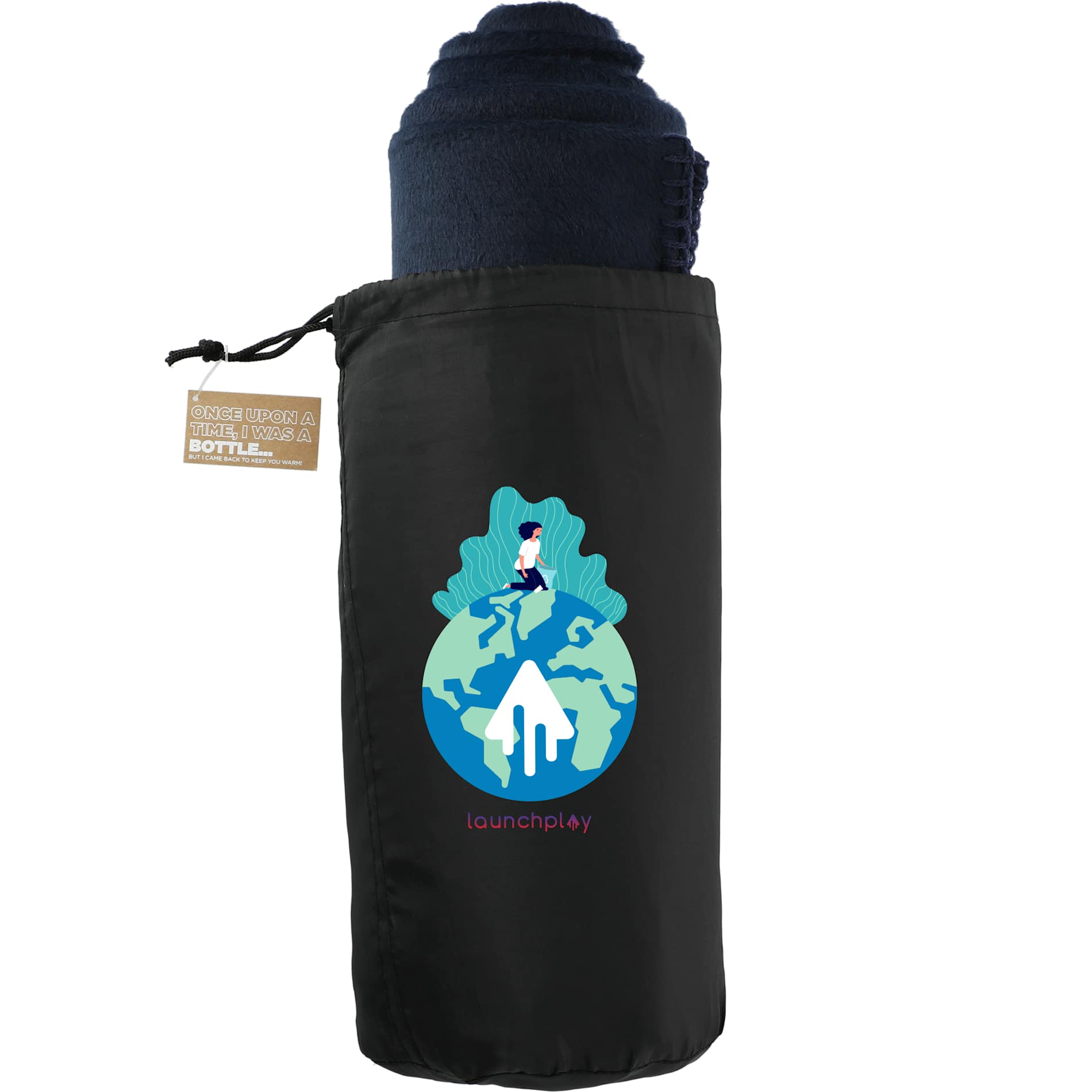 100% Recycled PET Fleece Blanket with RPET Pouch 2