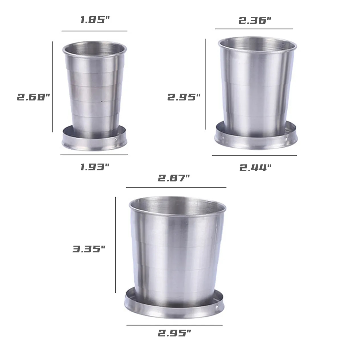 Outdoor Travel Stainless Steel Collapsible Cup Keychain 4
