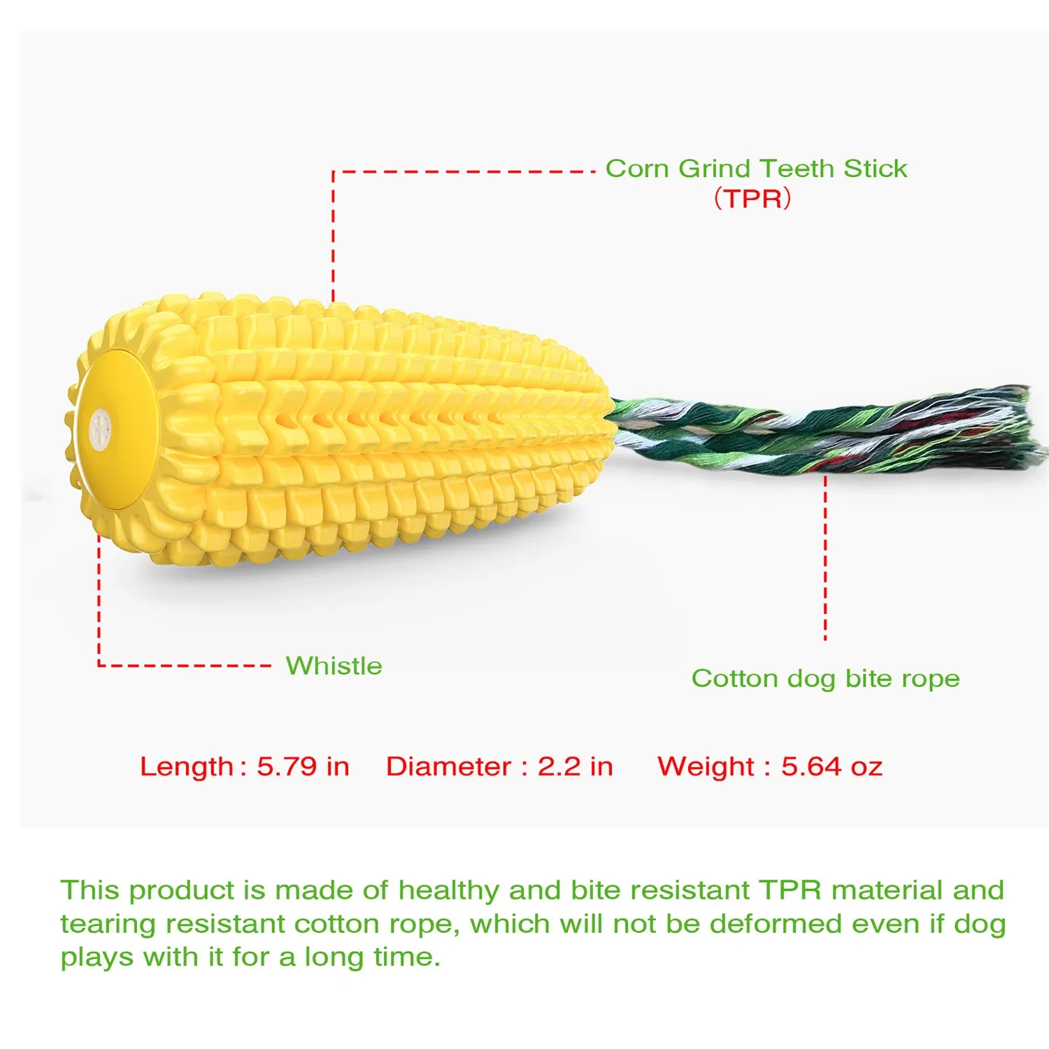 Pet Corn Sound Grinding Stick Dog Toothbrush Toy 3