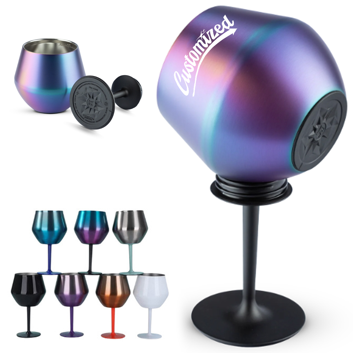 4oz Stainless Steel Stemmed Cocktail Glass, custom bottle opener with logo imprint 6