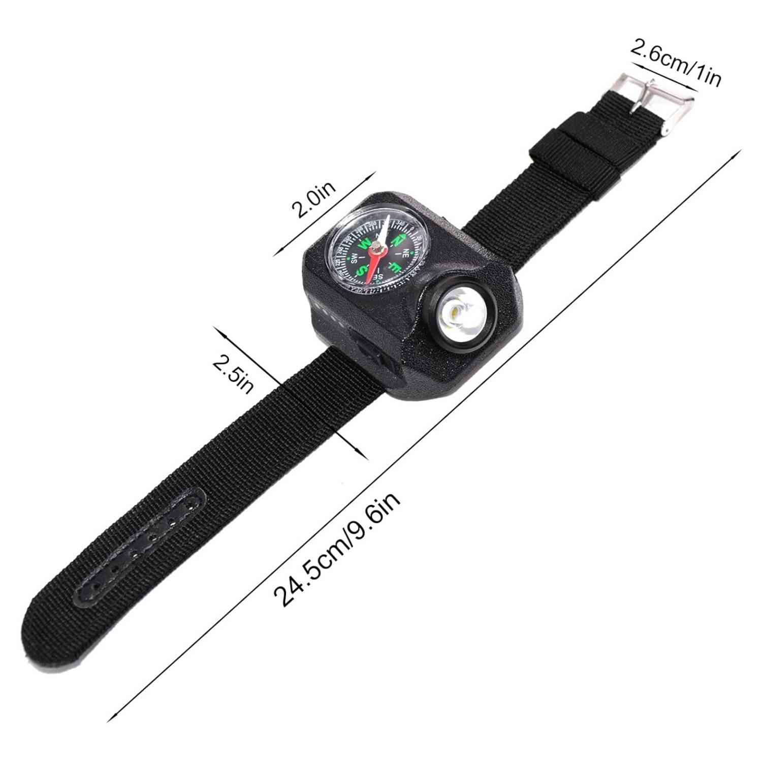 Rechargeable Adjustable Wrist Light w/ Compass 8