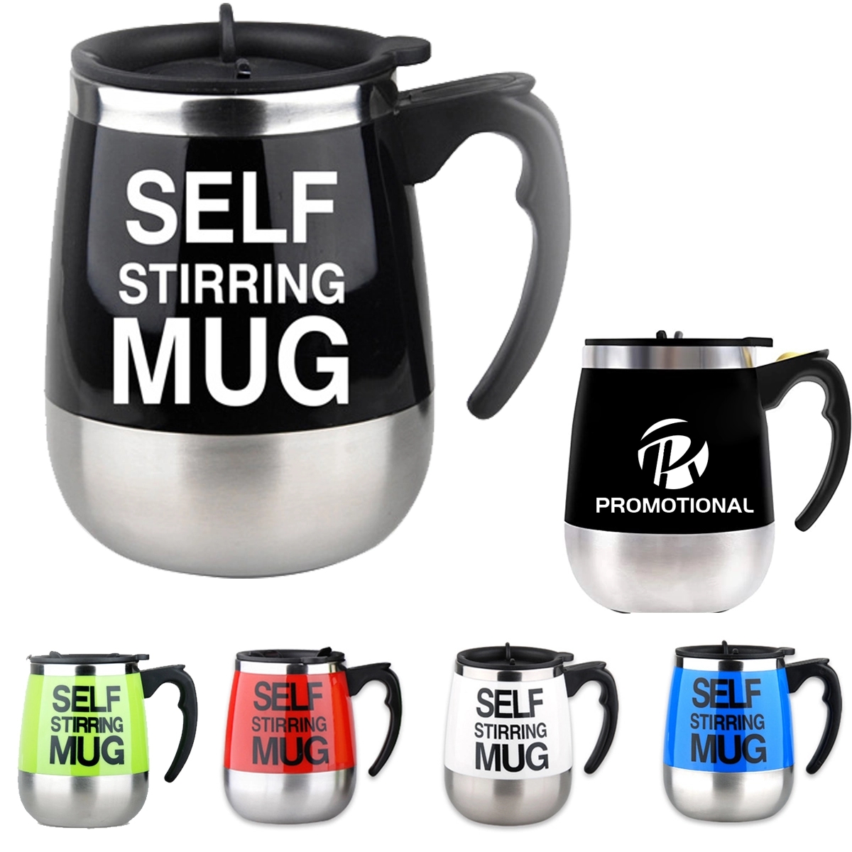 Auto Self Stirring Mixing Mug, custom mug with logo imprint 3