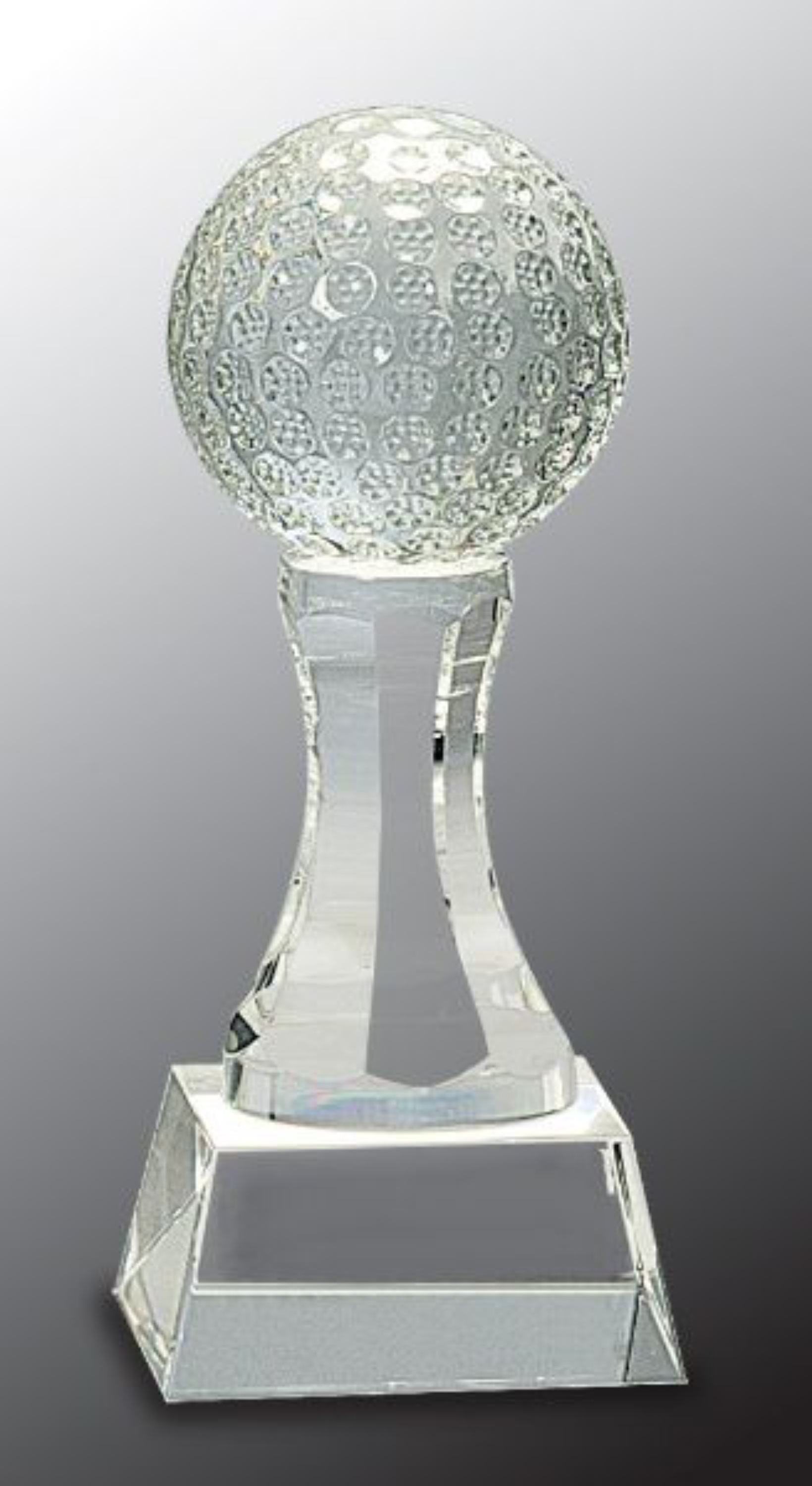 6" Crystal Golf Ball Award on Clear Pedestal Base 3