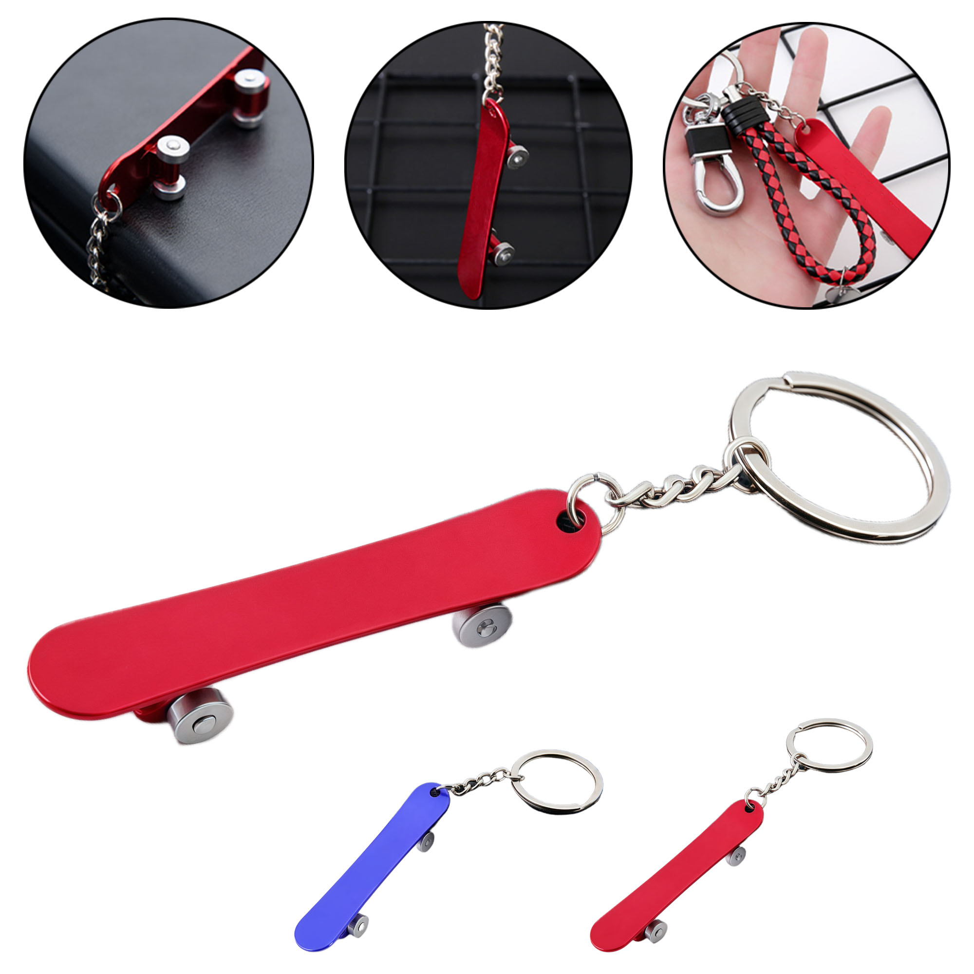 Creative Metal Skateboard Keychain with Bottle Opener 3