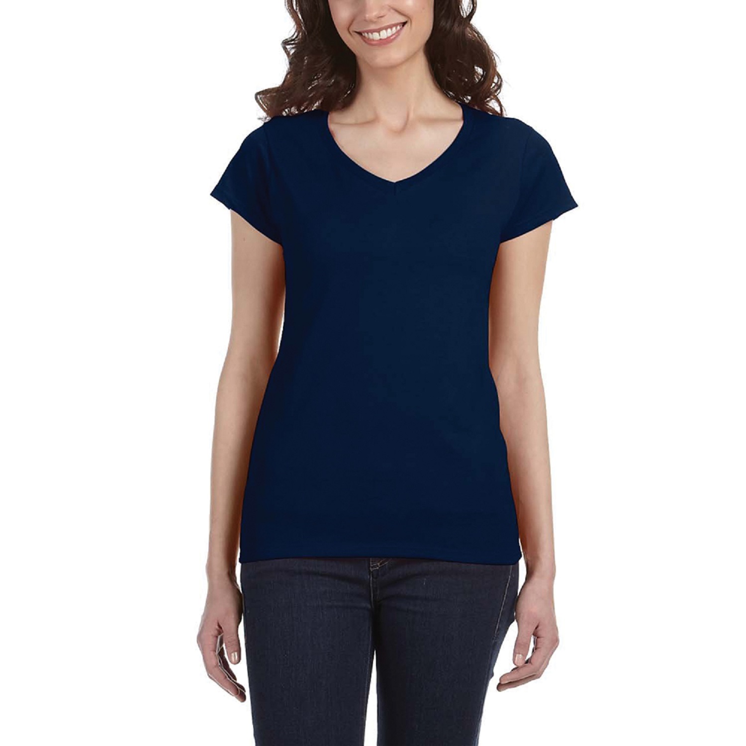 Ladies Preshrunk Cotton V-Neck T-Shirt 6