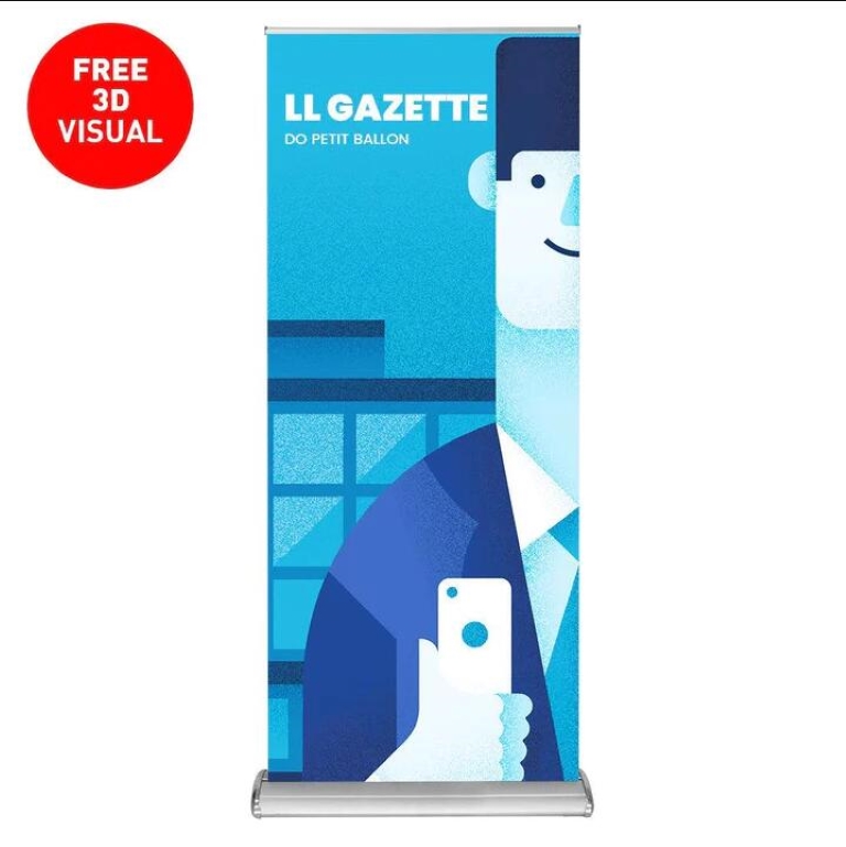 Deluxe Retractable 33''x81'' 13 oz. Matte Vinyl Banner