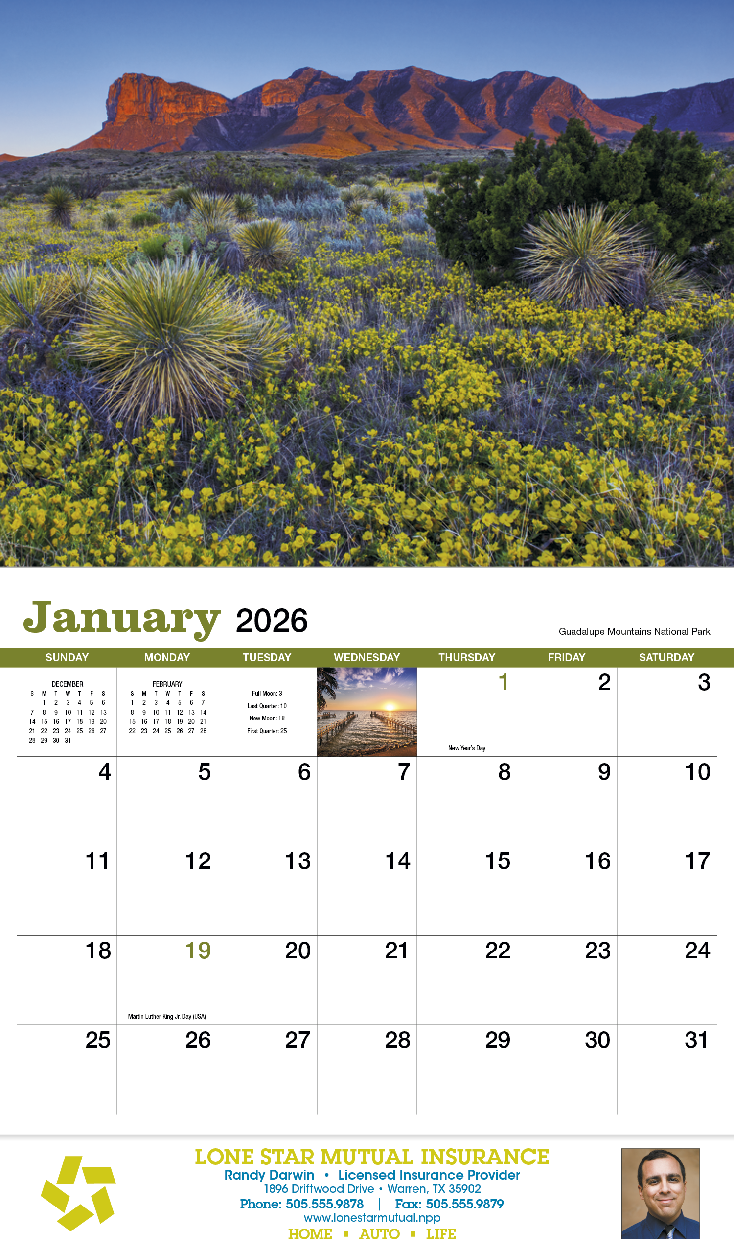 HotLine® Products Texas Appointment Calendar - Stapled 30