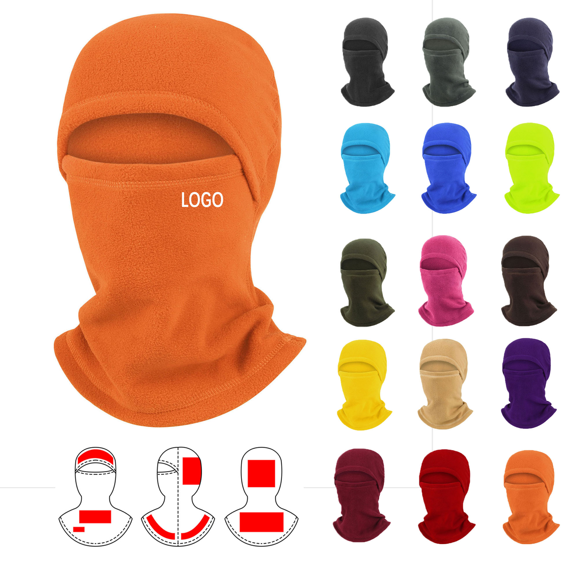 Warm Head Cover Polar Fleece Full Face Hood 4