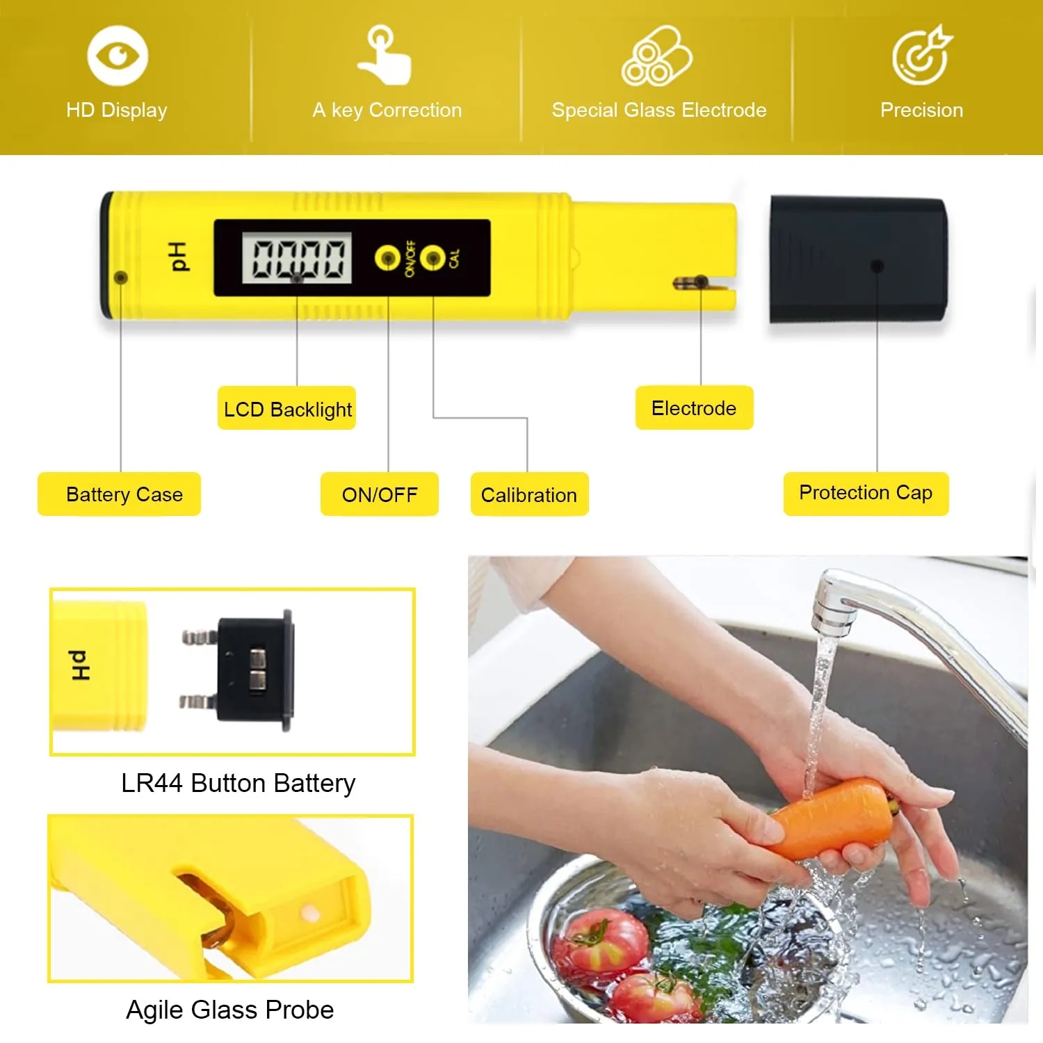 pH Meter High Accuracy Tester Pen 5