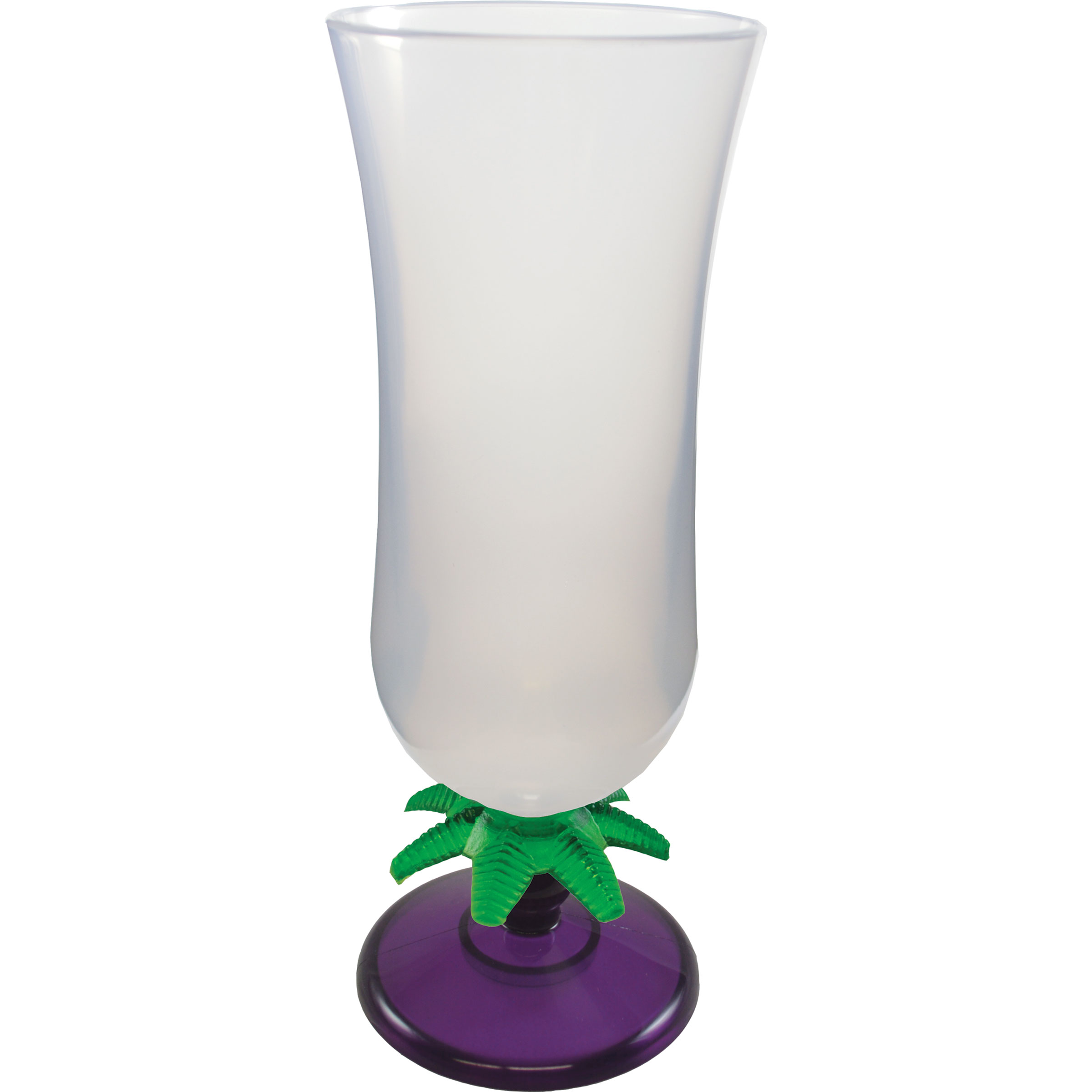 15oz Palm Tree Stem Plastic Hurricane Glass 3
