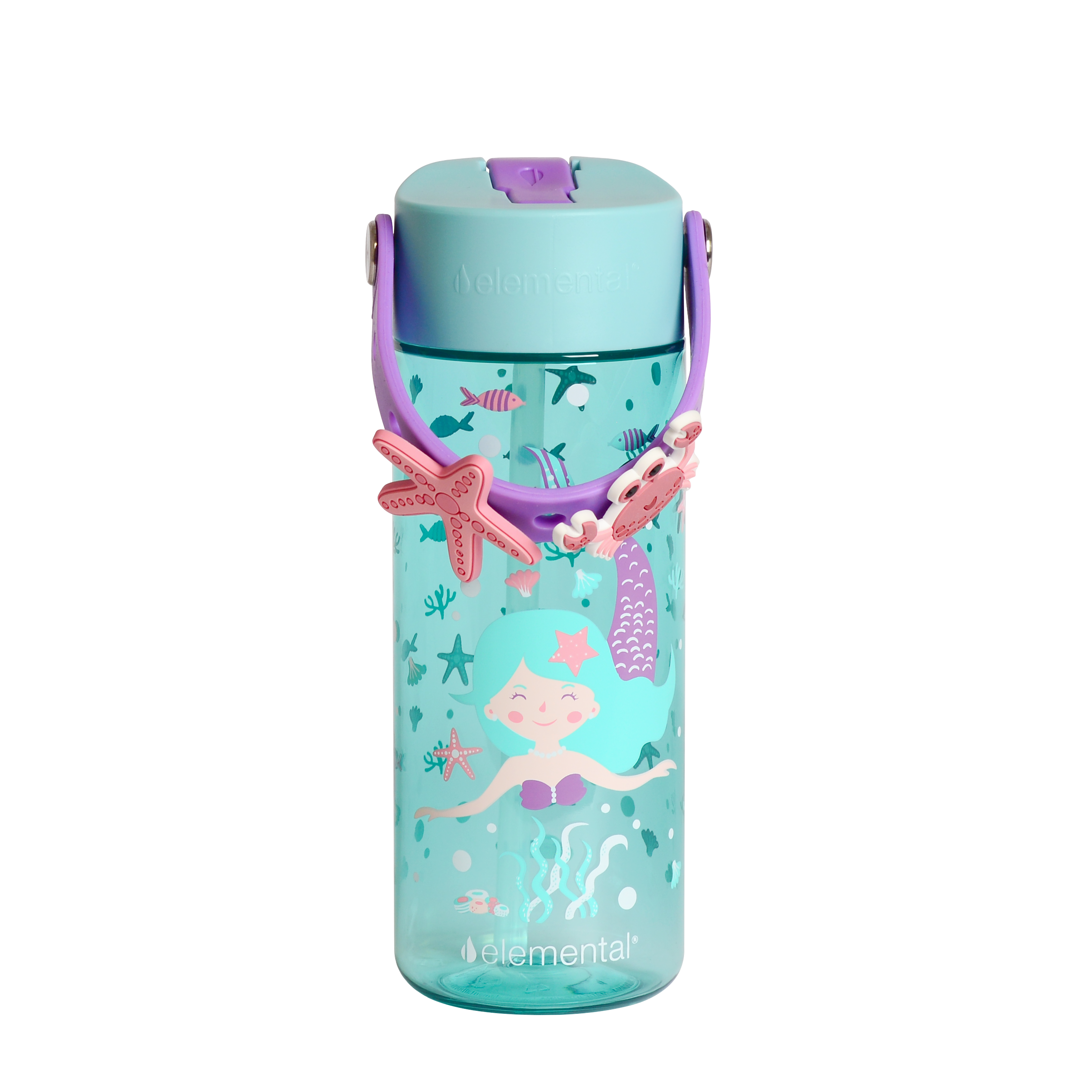 Elemental® Splash Charm 18oz Tritan Water Bottle - with Drinking Spout and Straw 17
