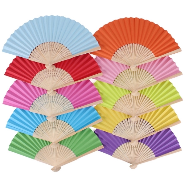 Oriental Folding Fan - 15"W x 9"H 3