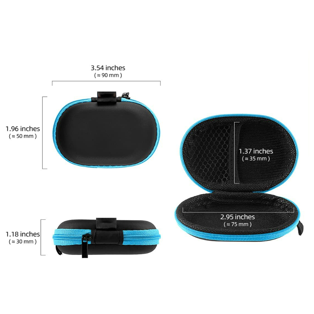 EVA Oval Earbud Cable Organizer Case 7