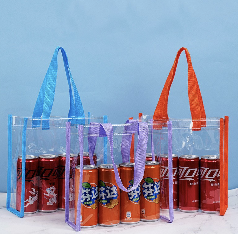 12 x 12 x 6 Inch Clear Tote Bags PVC Plastic Tote Bag With Handles 8