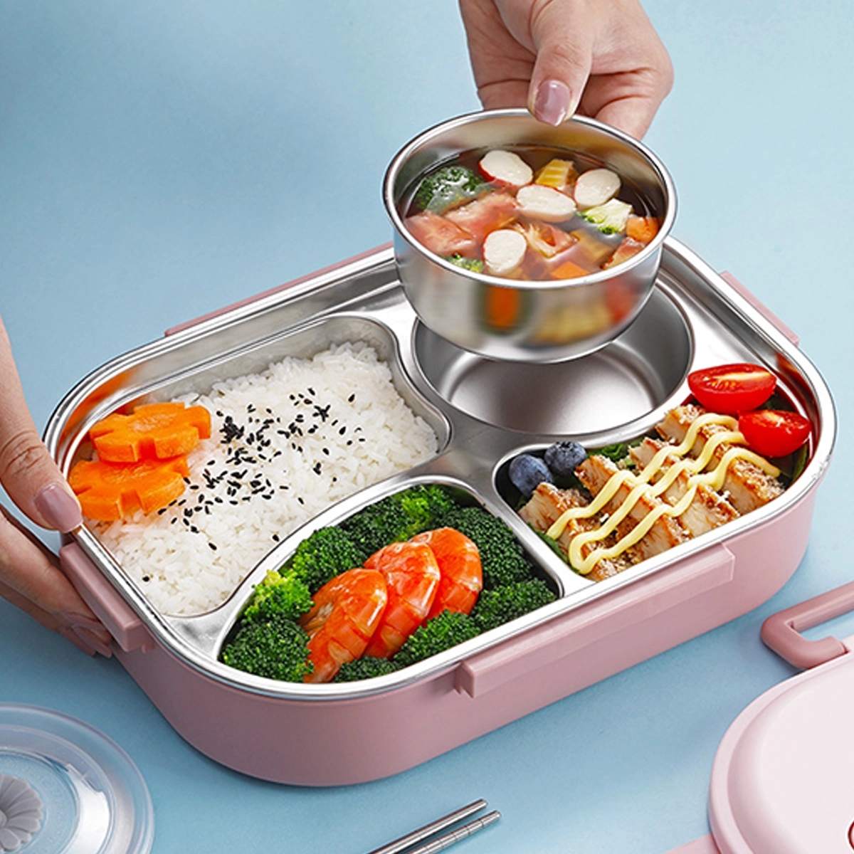 Stainless Steel Bpa-Free Bento Box With Cutlery 4