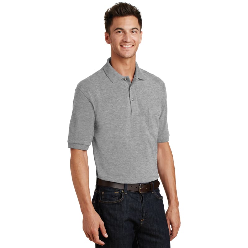 Port Authority Heavyweight Cotton Pique Polo With Pocket. 4