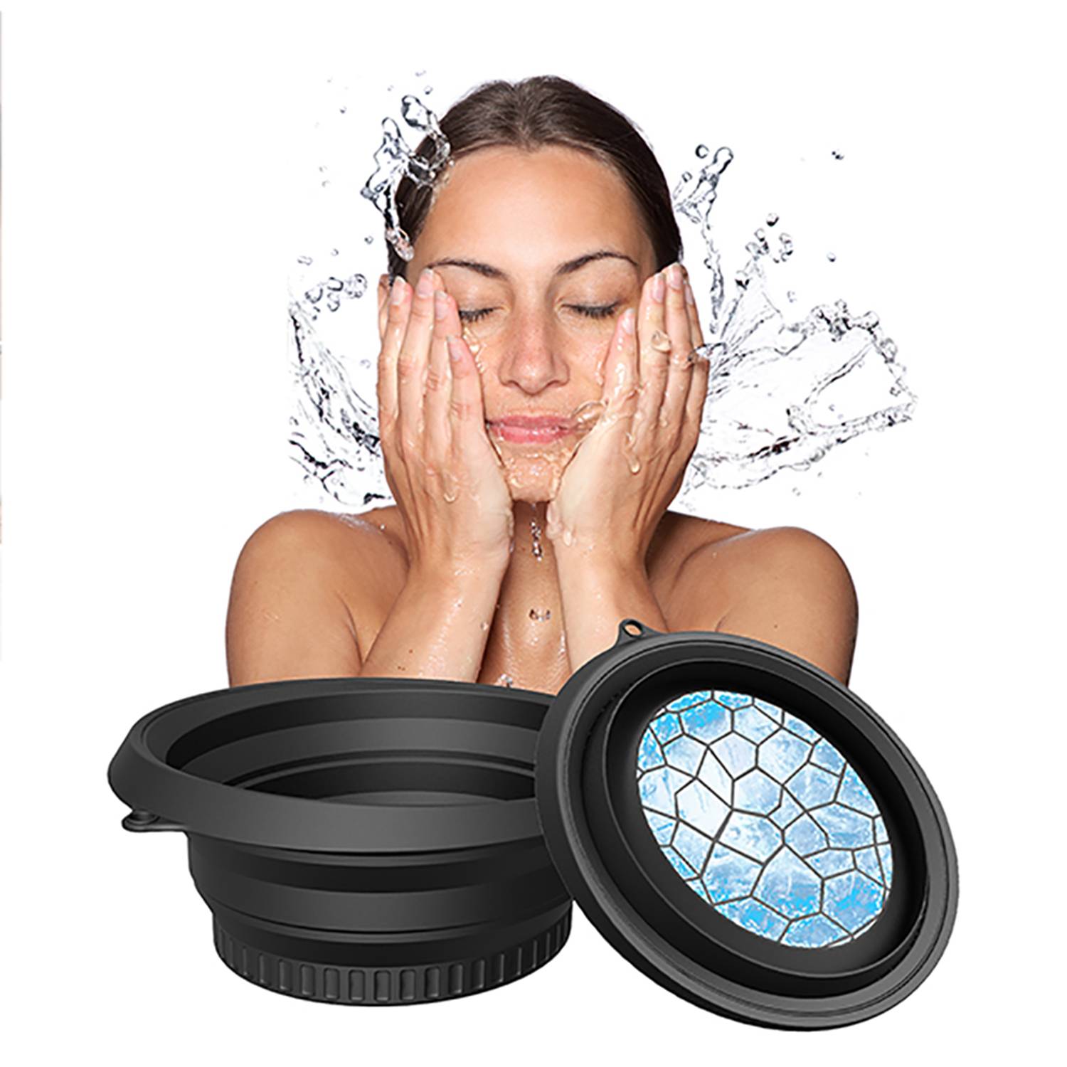 Ice Therapy Facial Wash Basin-Portable Silicone Foldable 8