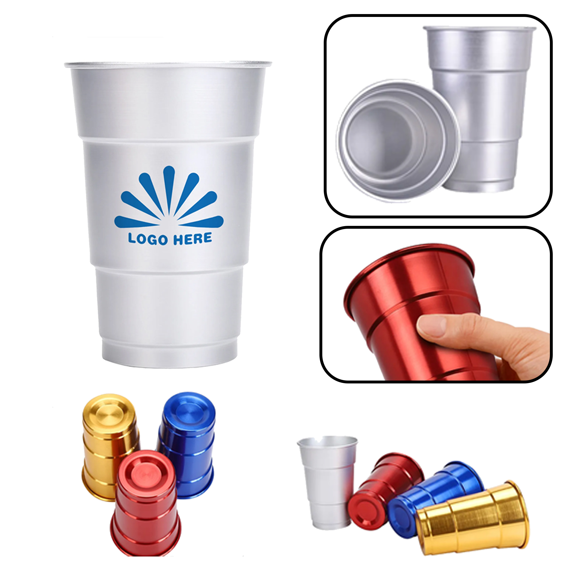 MOQ 50 PCS 16 oz Recyclable Aluminum Cup 1
