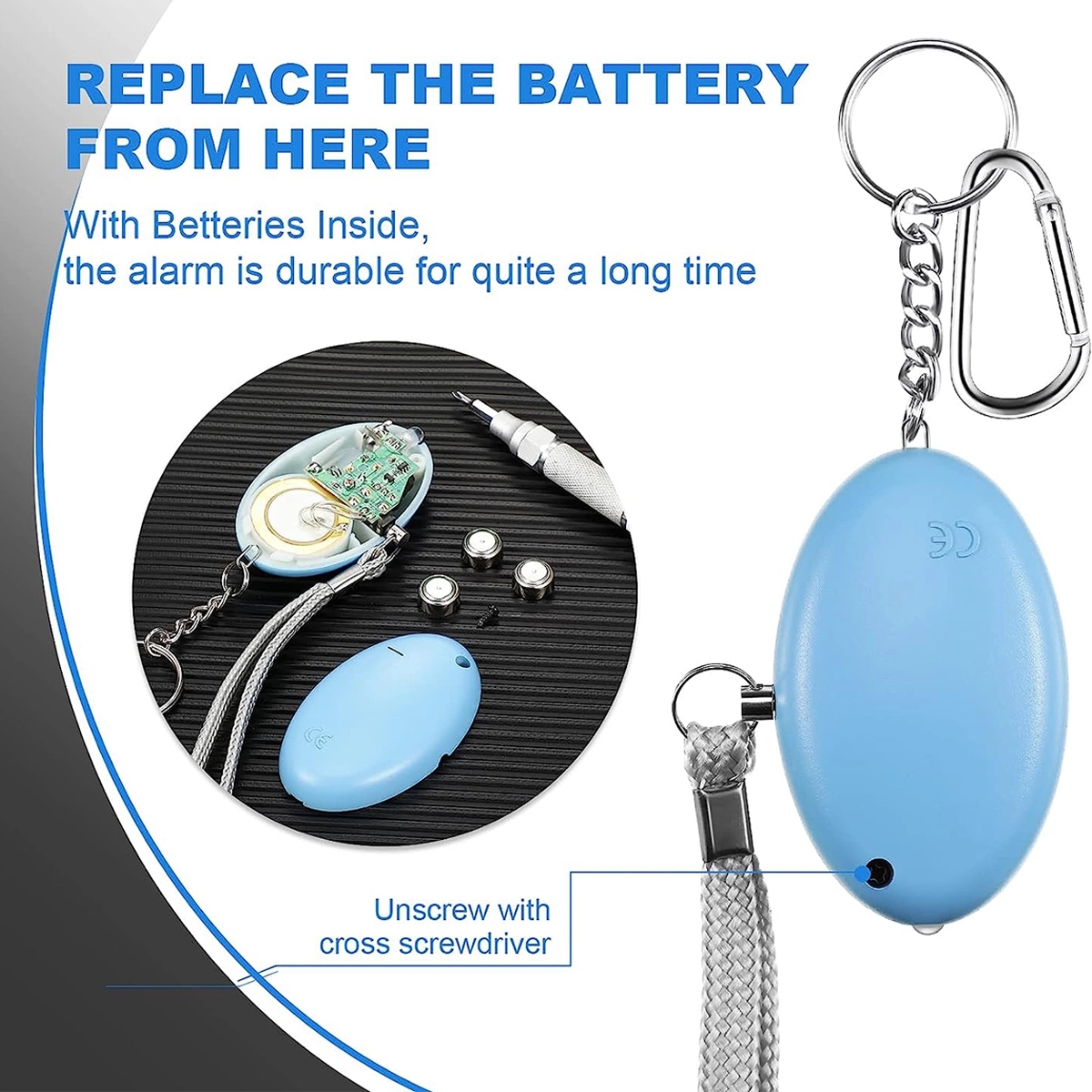 Custom LED Light Emergency Self-Defense Alarm Keychain 1