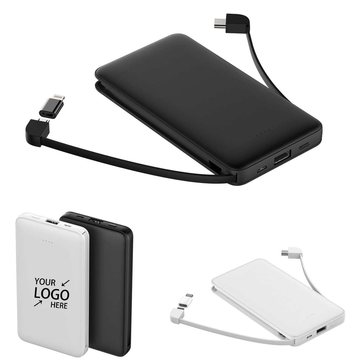 3 In1 10000Mah Power Bank Built In Cable 8