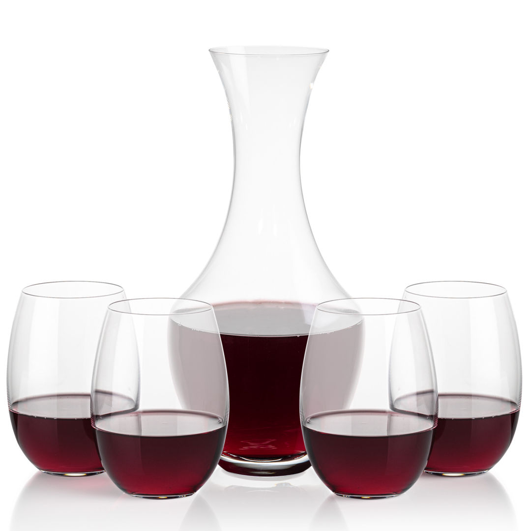 Oldham Carafe & Carlita Stemless Wine 5