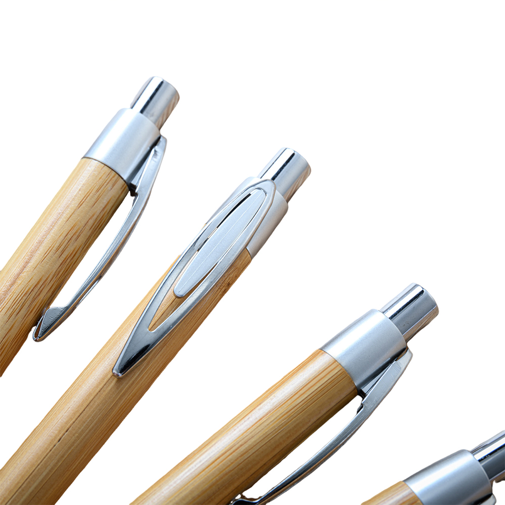 5 3/8 " Bamboo press ballpoint pen 4