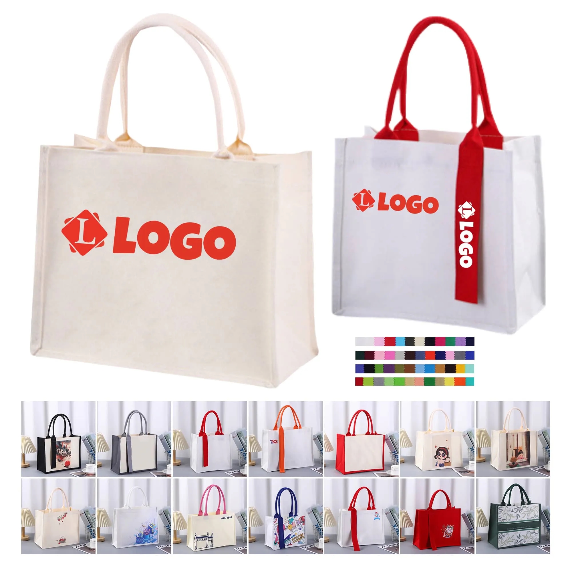 Custom Canvas Tote Bag, custom tote bag with logo imprint 2
