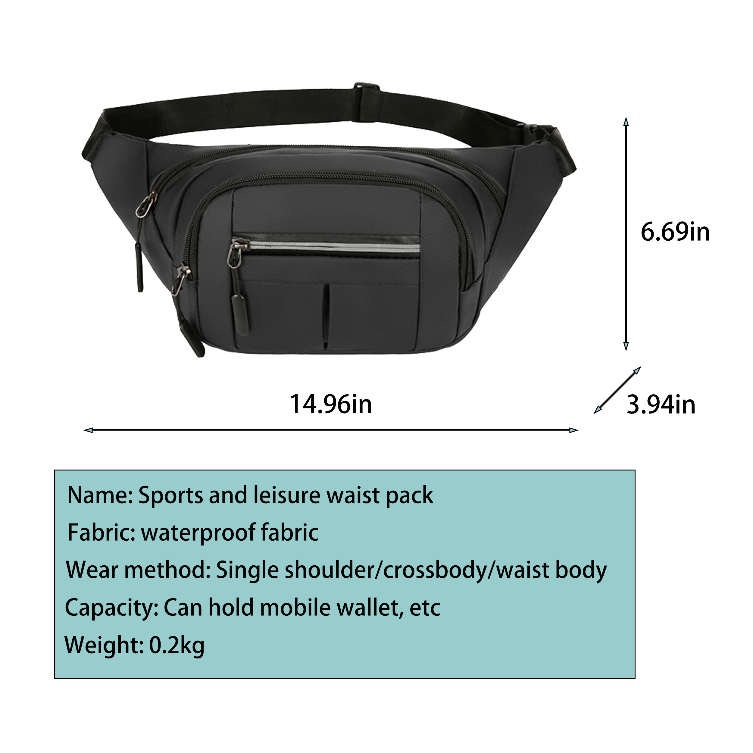 Oxford Sports Fanny Pack MOQ 50PCS 3