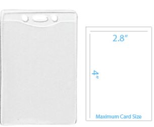3.18" W x 4.78" H - Vertical Clear Vinyl Badge Holder (Blank) 1