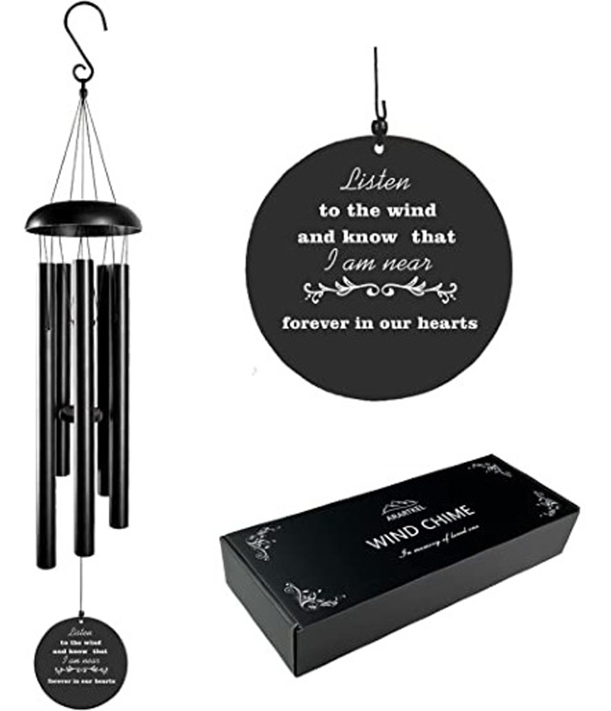 36" Black Powder Coated Aluminum Wind Chime Made in USA 4