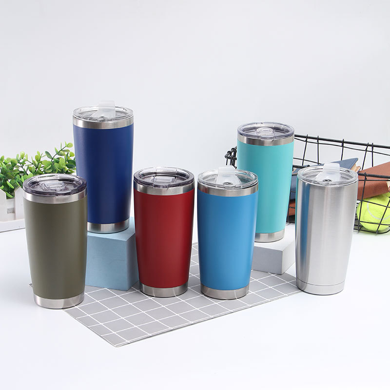 2023 New Design 20oz Double Wall 304 Stainless Steel Insulated Tumbler With Folding Straw And Brush 4
