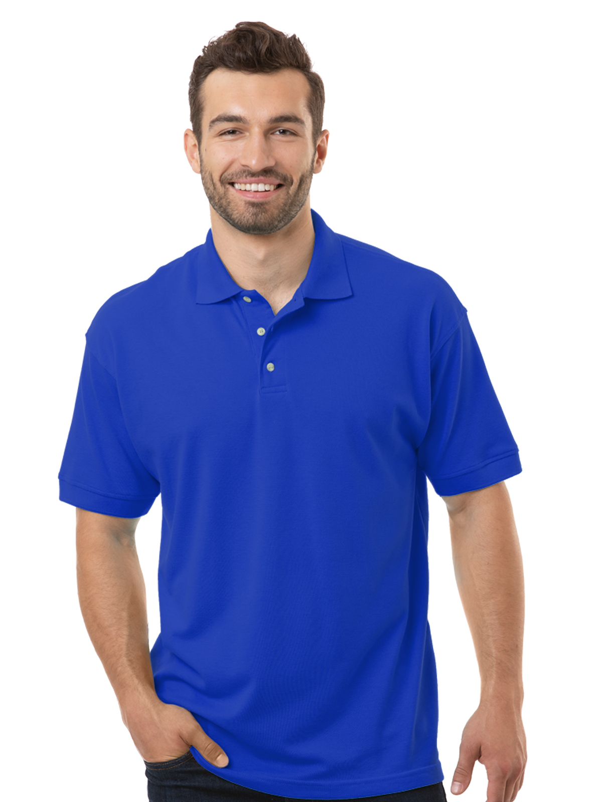 Blue Generation - Men's Pocketless Superblend Short Sleeve Polo 52