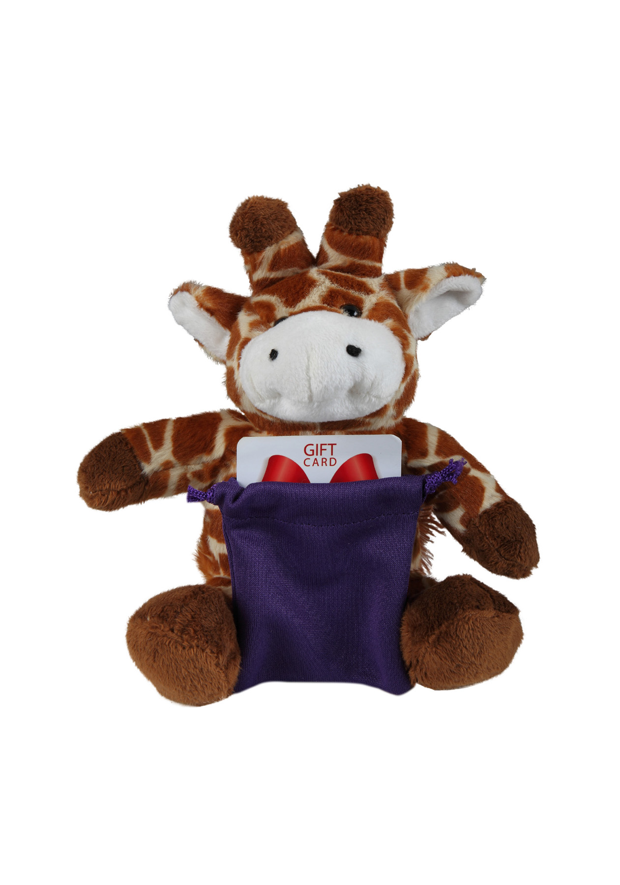 soft plush Giraffe with gift card sack