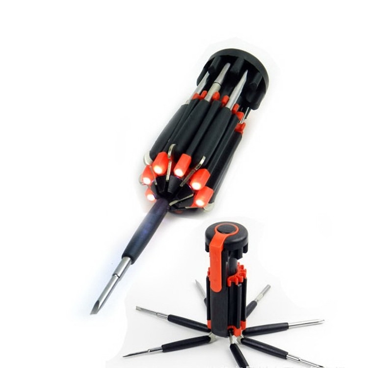 8 in 1 Screwdrivers with Led Flashlight 2