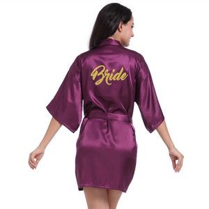Womens Silk Satin Sleepwear Wedding Party Bride 8