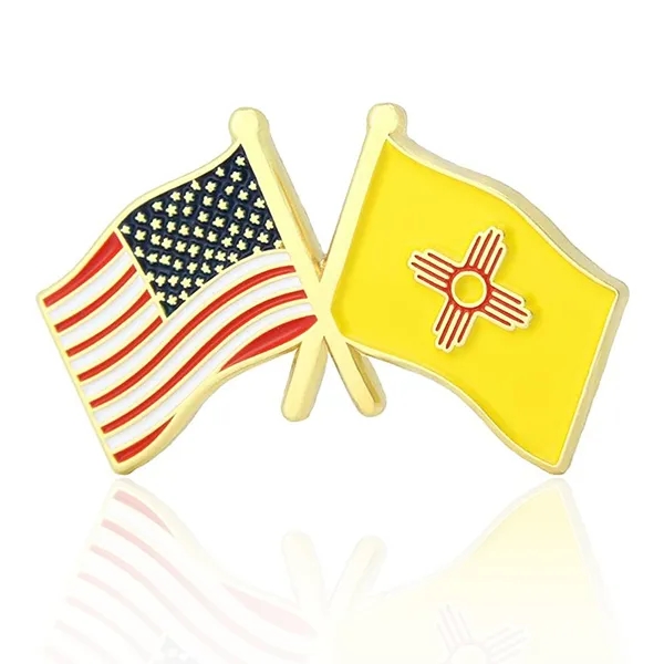 Stock Crossed Flag Pin (USA & USA) 38