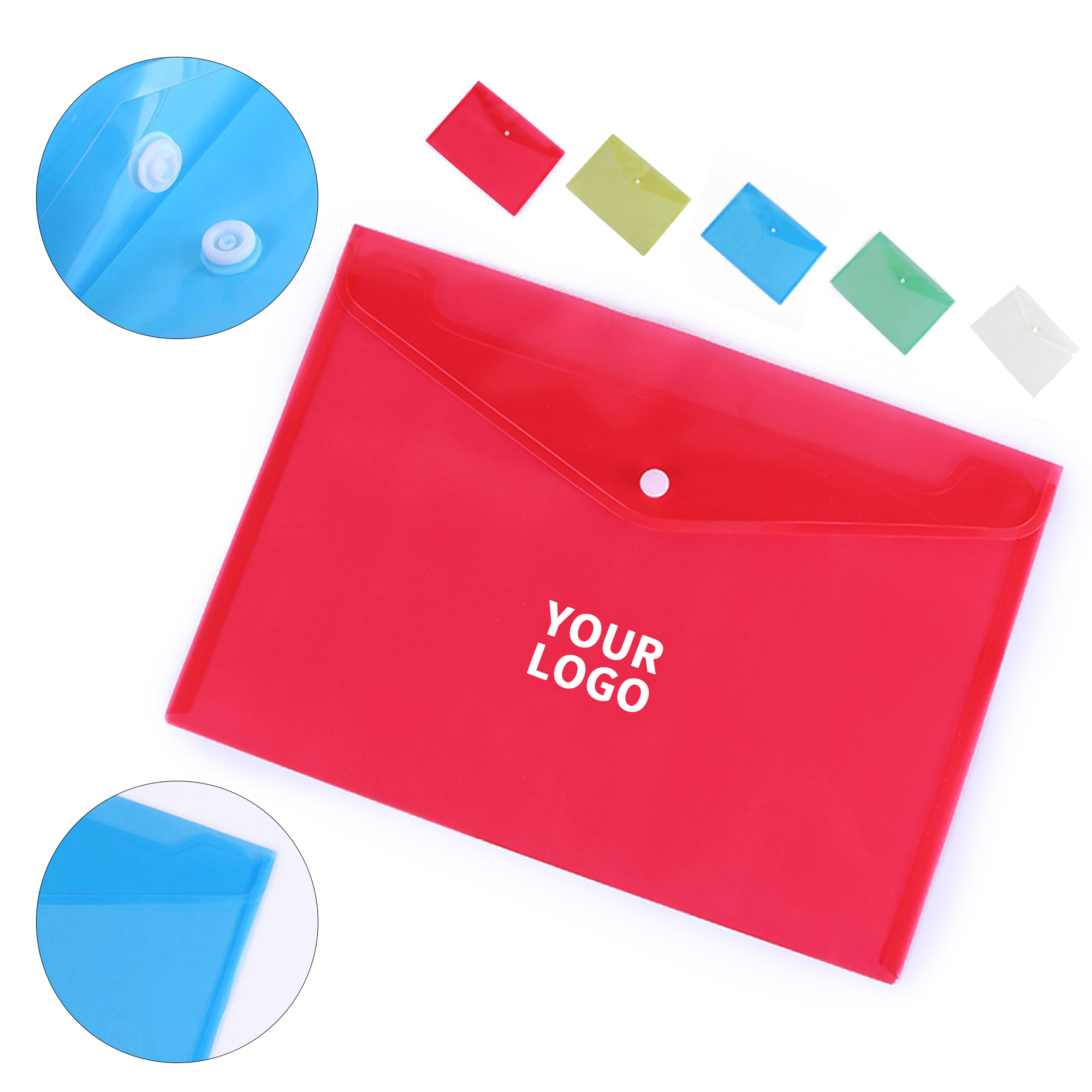 Transparent Plastic Document Folder With Reusable Snap Closure 5