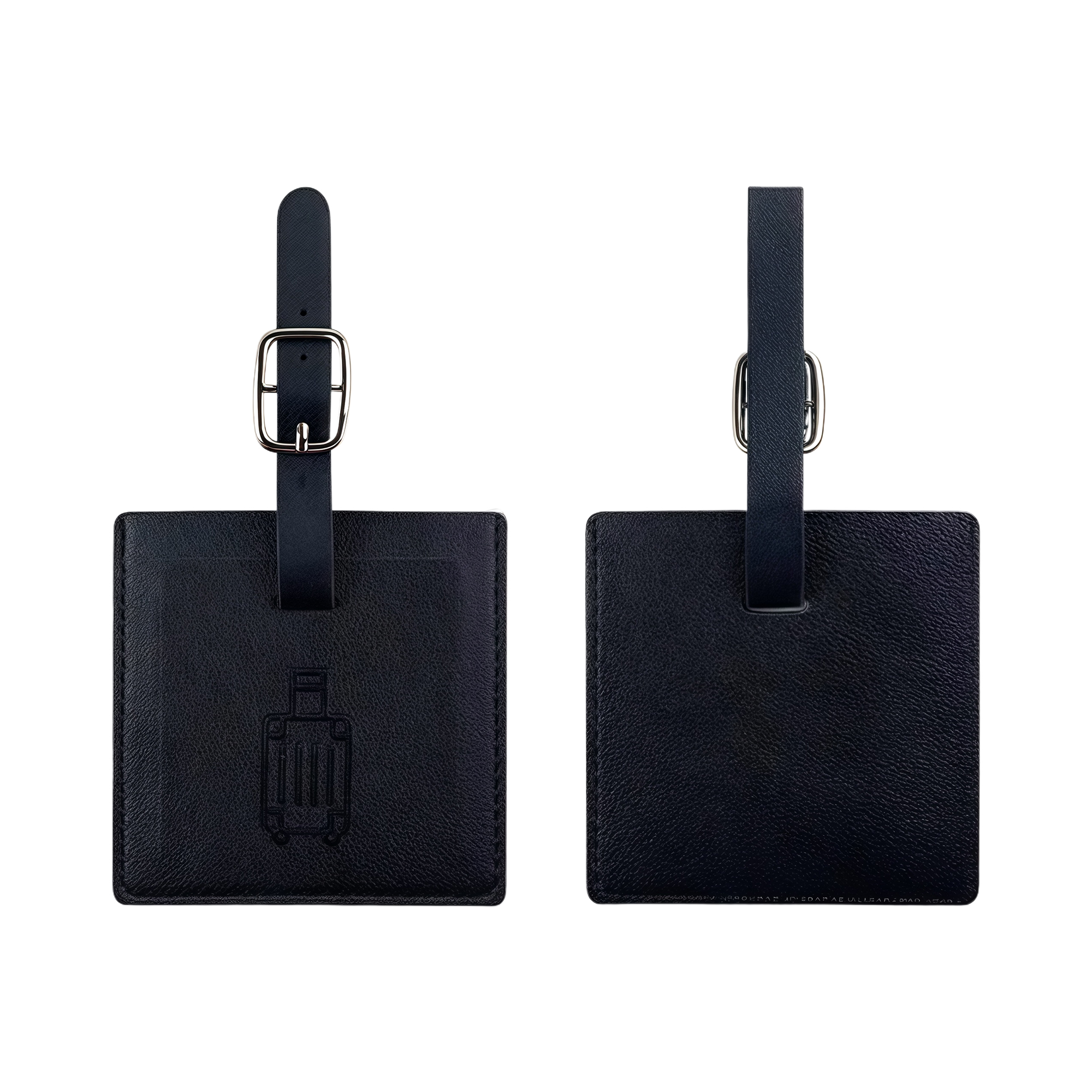 Square Luggage Tag PU Leather with Signature Paper 2