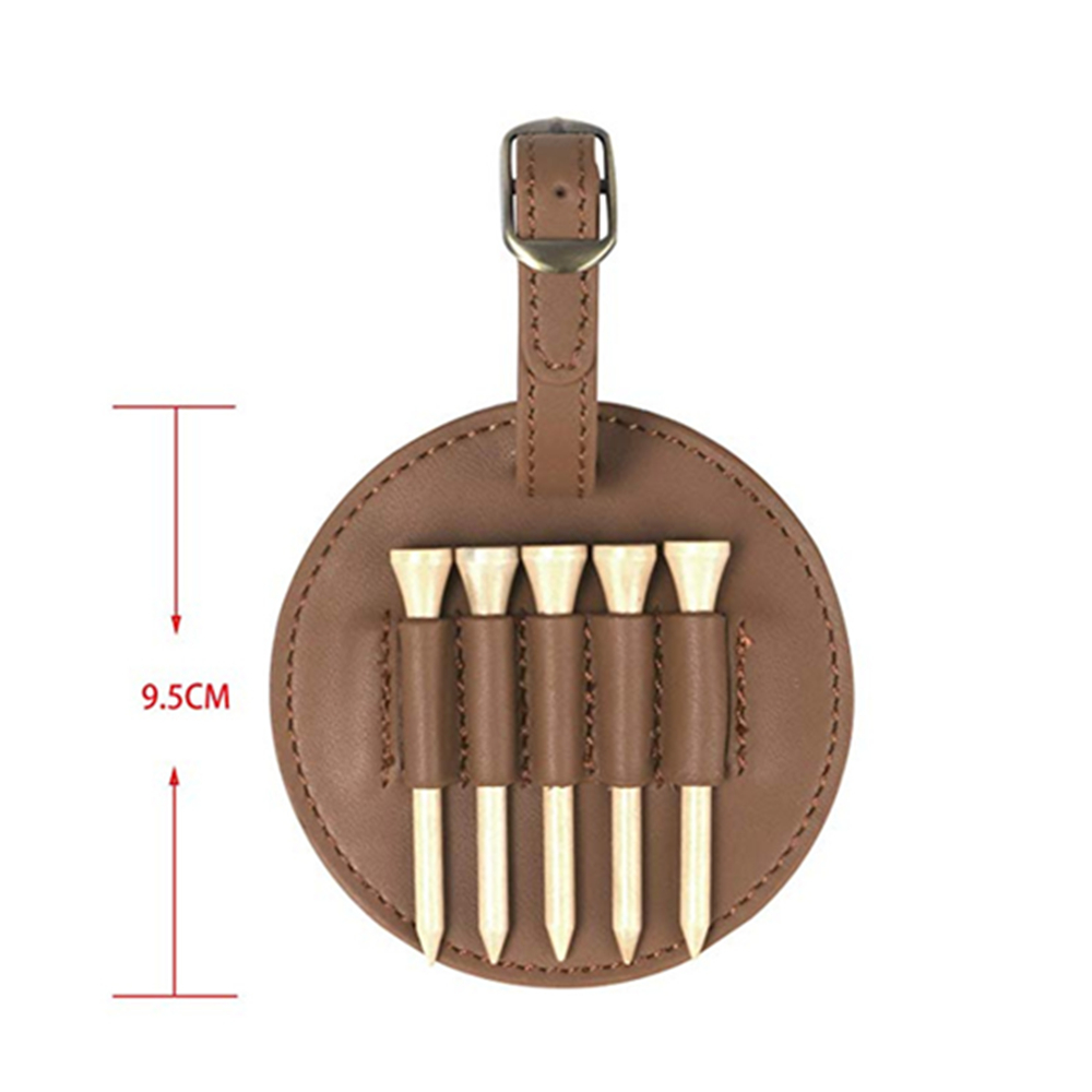 Round Shape Leather Golf Tees Holder 2