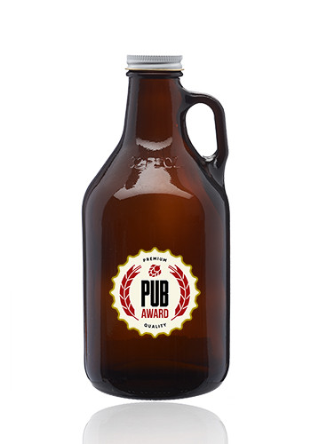 32 oz. Amber Glass Beer Growlers